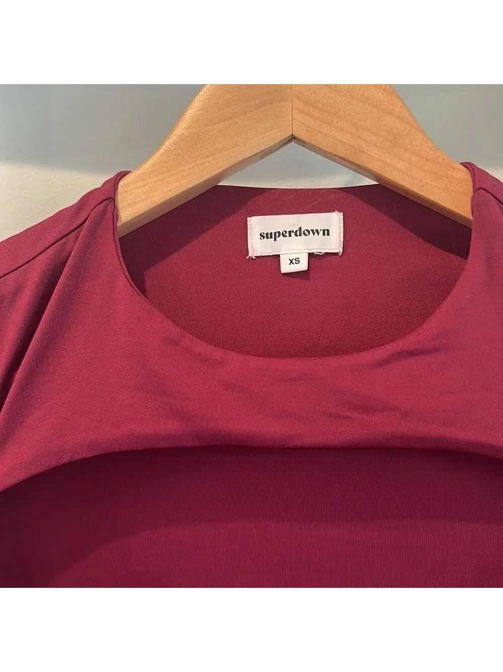 SUPERDOWN revolve burgundy cut out wrap crop top size xs